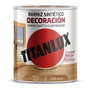 Titan M11100934 Barniz Sintético Teca Satinado 750 ml para Decoración de Madera Interior/Exterior