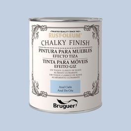 Bruguer 5397549 Pintura al Agua Efecto Tiza Chalky Finish Muebles Azul Cielo 750 ml
