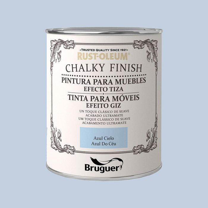 Bruguer 5397549 Pintura al Agua Efecto Tiza Chalky Finish Muebles Azul Cielo 750 ml Bruguer 5397549 Pintura al Agua Efecto Tiza Chalky Finish Muebles Azul Cielo 750 ml
