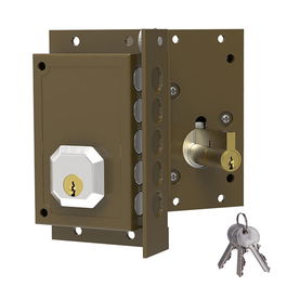 Dorcas C-c9222i Cerradura de sobreponer derecha sin tirador, marrón, 3 llaves serreta