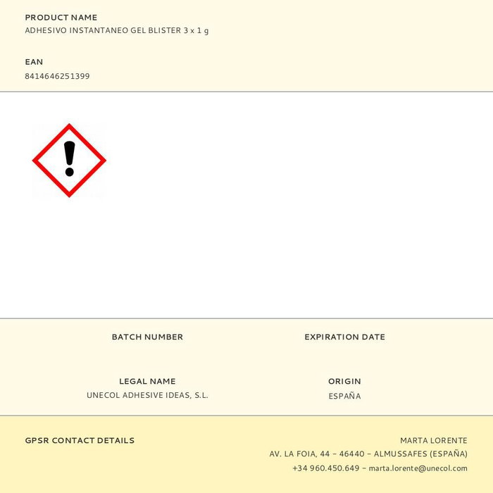 Supertite Adhesivo Instantaneo Gel Blister 3 x 1 g Referencia A2513 Transparente para Bricolaje e Industria