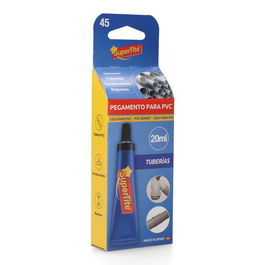 Supertite A2445 Adhesivo PVC, Pegamento para Juntas, Perfiles y Tuberías de PVC, Transparente, 20 ml en Blister