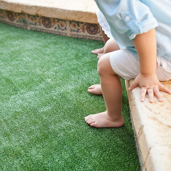 Faura Césped Artificial Moqueta, Rollo 2 x 5 m, 7 mm, Verde Intenso, para Tránsito Moderado