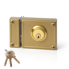 Jis Cerradura de sobreponer modelo 11-10i color dorado mano izquierda