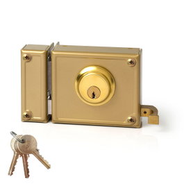 Jis Cerradura de sobreponer modelo 12-10i, mano izquierda, dorado