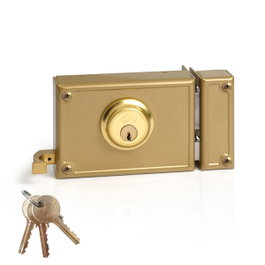 Jis Cerradura de sobreponer modelo 12-12d, mano derecha, dorado