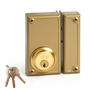 Jis Cerradura de sobreponer solo llave derecha 33-6d, 3 llaves serreta, mano derecha, dorado