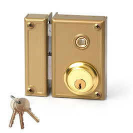 Jis Cerradura de sobreponer modelo 35-7i, mano izquierda, color dorado