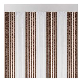 Acudam Cortina para Puerta Modelo Lisboa Marrón-Cristal 90 x 210 cm Anti-insectos Tiras PVC Exterior