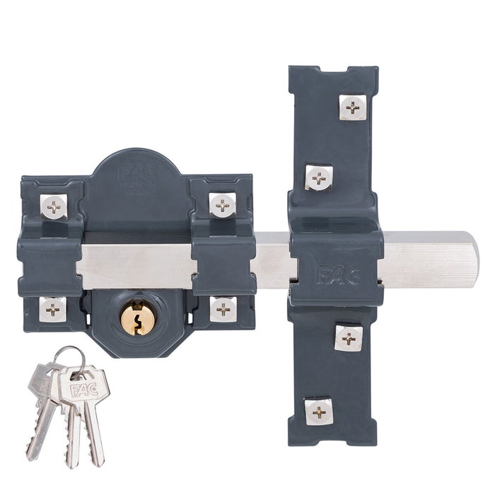 Fac Cerrojo de Seguridad 301-l/80 Gris Oscuro Pintado Fac Cerrojo de Seguridad 301-l/80 Gris Oscuro Pintado