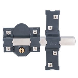 Fac Cerrojo 301-L/80 Pintado Gris Oscuro con Placa 80mm 3 Llaves de Serreta