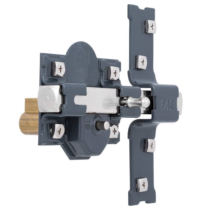 Fac Cerrojo 301-r/80 Pintado Gris Oscuro Seguridad Sobreponer Cilindro 80mm 3 Llaves
