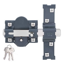 Fac Cerrojo 301-r/80 Pintado Gris Oscuro Seguridad Sobreponer Cilindro 80mm 3 Llaves
