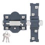 Fac Cerrojo 301-r/80 Pintado Gris Oscuro Seguridad Sobreponer Cilindro 80mm 3 Llaves