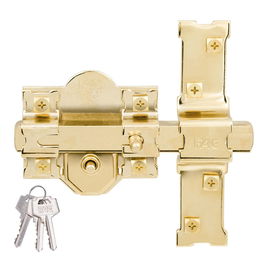 Fac Cerrojo 301-R/80 Dorado Cerrojo de seguridad con placa 80mm 3 llaves de serreta