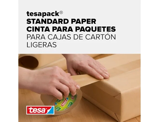 Tesa Tesapack Paper Standard Cinta de Embalaje de Papel Marrón 50 m x 50 mm Tesa Tesapack Paper Standard Cinta de Embalaje de Papel Marrón 50 m x 50 mm
