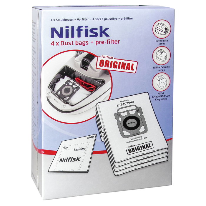 Nilfisk Pack de 4 Ultrabolsas y 1 Prefiltro para Elite y Extreme Nilfisk Pack de 4 Ultrabolsas y 1 Prefiltro para Elite y Extreme