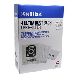 Nilfisk Bolsas Aspirador Sintético Blanco Elite Extreme GM200/300/400/500 Serie 4uds + 1 Filtro Original