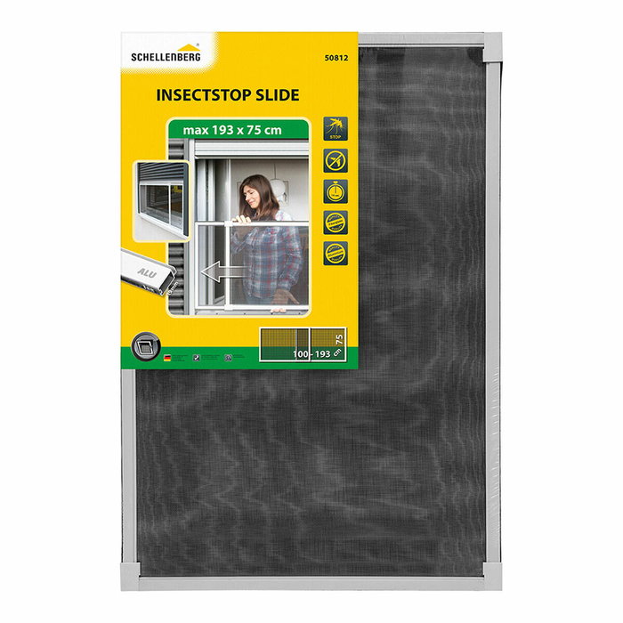 Schellenberg Mosquitera con marco extensible, malla de fibra de vidrio, blanca, 100-193 x 75 cm Schellenberg Mosquitera con marco extensible, malla de fibra de vidrio, blanca, 100-193 x 75 cm