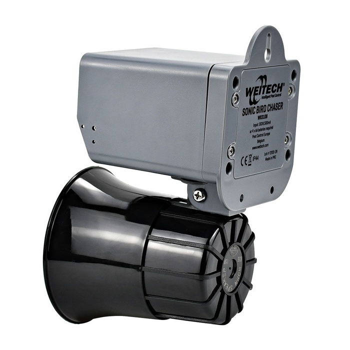 Weitech Ahuyentador Sonoro de Pájaros con Flash para Exterior con Detector de Movimiento