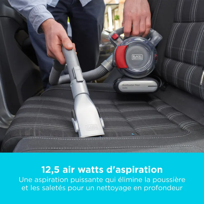Black+Decker PD-1200-AV Flexi Vac Aspirador de Coche 12V con Tubo Flexible