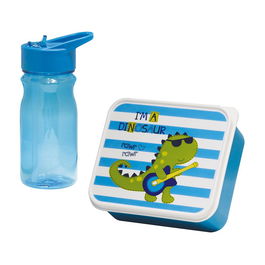 Mondex Caja Infantil para Merienda con Cantimplora Dino 0,85 l / 0,5 l