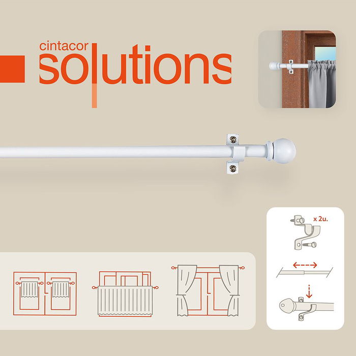 Cintacor Portavisillo Extensible Deco Esfera Blanco 70 - 120 cm