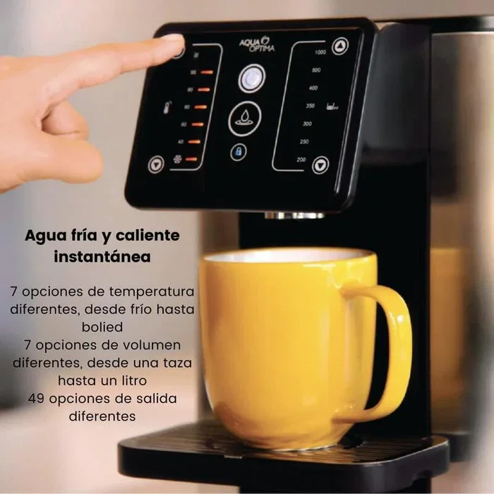 LAICA STAUR001 Dispensador Enfriador de Agua con Filtro, Agua Fría y Caliente, 3.8L, Negro/Acero, para Grifo