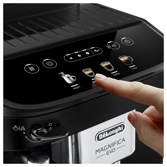 DeLonghi Máquina de Café Magnifica Evo ECAM290.21.B Automática 15 bar, 1.8L, Molinillo Integrado, para Granos, 1450W, Negro