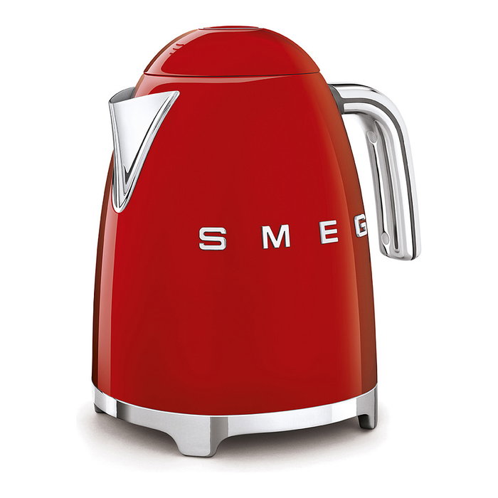 Smeg KLF03RDEU Hervidor de Agua 1.7 Litros 2400W Color Rojo Acero Inoxidable con Indicador de Nivel y Base Giratoria 360°