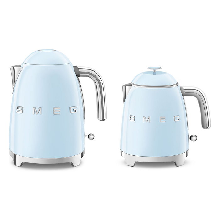 SMEG Hervidor Eléctrico Mini KLF05PBEU, 0.8L, 1400W, Azul, Con Indicador de Nivel y Apagado Automático