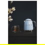 SMEG KLF05PBEU - Hervidor eléctrico mini de agua 0.8 Litros 1400 W, plástico, color azul, con indicador de nivel, apagado automático y filtro