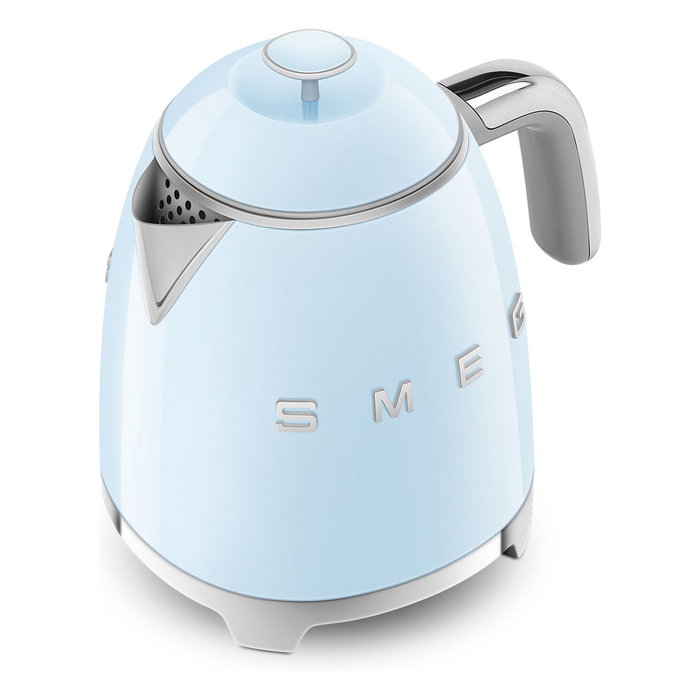 SMEG Hervidor Eléctrico Mini KLF05PBEU, 0.8L, 1400W, Azul, Con Indicador de Nivel y Apagado Automático