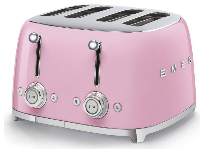 Smeg TSF03PKEU Tostadora Rosa de 4 Rebanadas