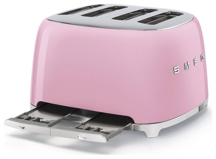 Smeg TSF03PKEU Tostadora Rosa de 4 Rebanadas