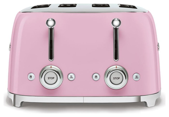 Smeg TSF03PKEU Tostadora Rosa de 4 Rebanadas