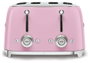 Smeg TSF03PKEU Tostadora Rosa de 4 Rebanadas
