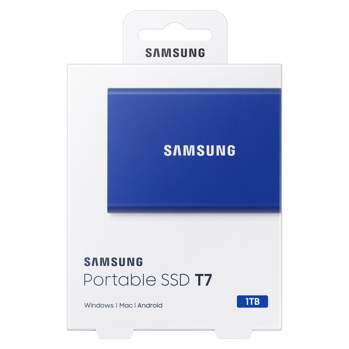 Samsung Portable SSD T7 1TB USB 3.2 Gen2 Azul, 1050 MB/s, Protección Contraseña