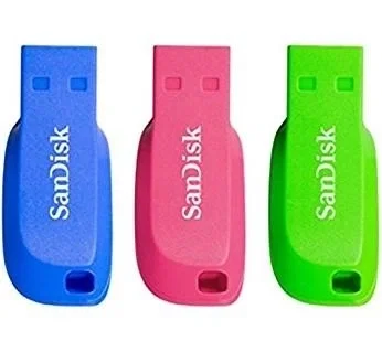 SanDisk Cruzer Blade 16GB Pack de 3 (Azul, Verde, Rosa) SanDisk Cruzer Blade 16GB Pack de 3 (Azul, Verde, Rosa)