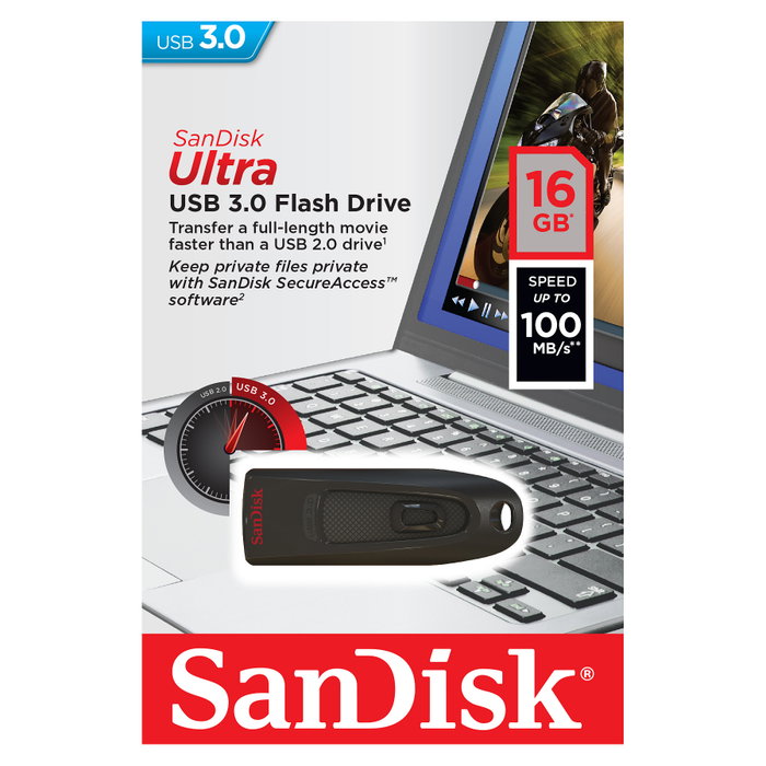 Sandisk Ultra SDCZ48-016G-U46 Unidad Flash USB 16 GB Negro