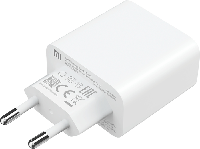Xiaomi Mi 33W Cargador de Pared Dual USB-C y USB-A Blanco