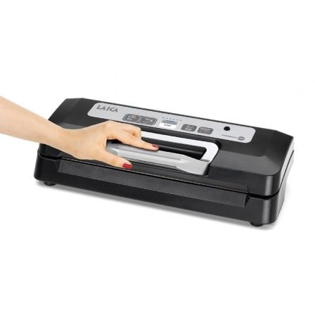 Laica Envasadora al Vacío VT3119 - 110W, Máquina de Envasado con Doble Sellado, Bandeja para Líquidos y Uso con Bidones, Color Negro Laica Envasadora al Vacío VT3119 - 110W, Máquina de Envasado con Doble Sellado, Bandeja para Líquidos y Uso con Bidones, Color Negro