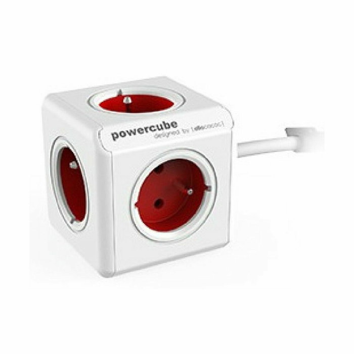 Allocacoc powercube extended base mÚltiple 1,5 m 5 salidas ac gris, rojo