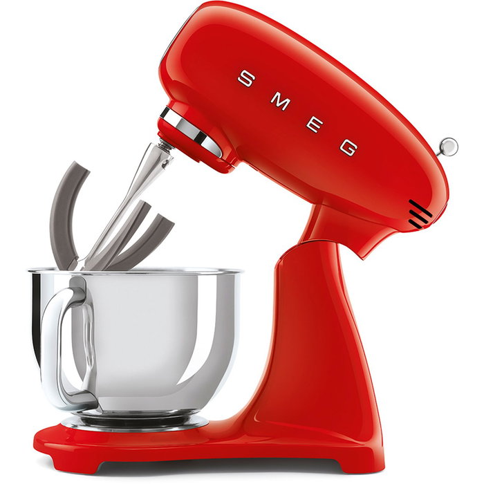 Smeg SMF03RDEU Batidora Amasadora 50's Style Roja 800W, con Tazón de Acero Inoxidable de 4.8L y 10 Velocidades