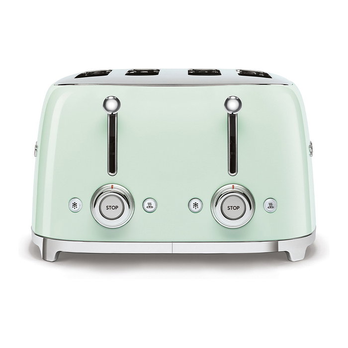 Smeg TSF03PGEU Tostadora 4 Rebanadas Verde Acero Inoxidable 50's Style