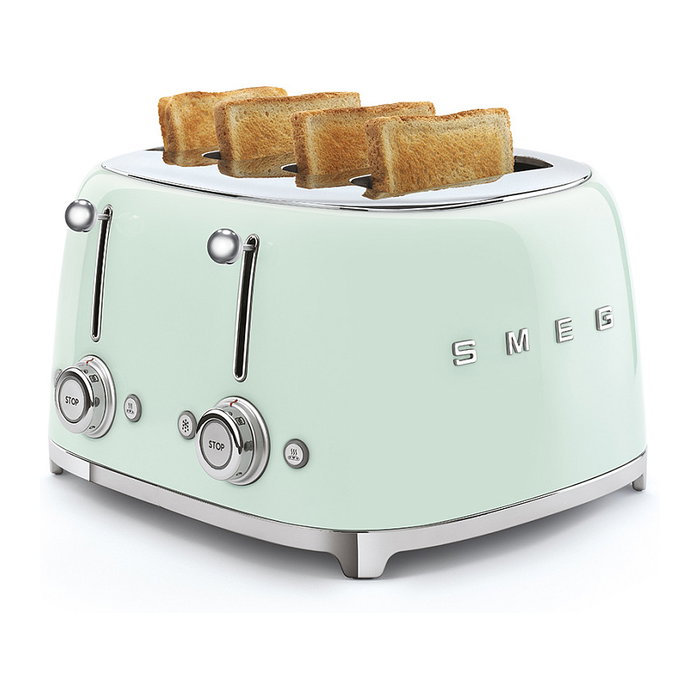 Smeg TSF03PGEU Tostadora 4 Rebanadas Verde Acero Inoxidable 50's Style