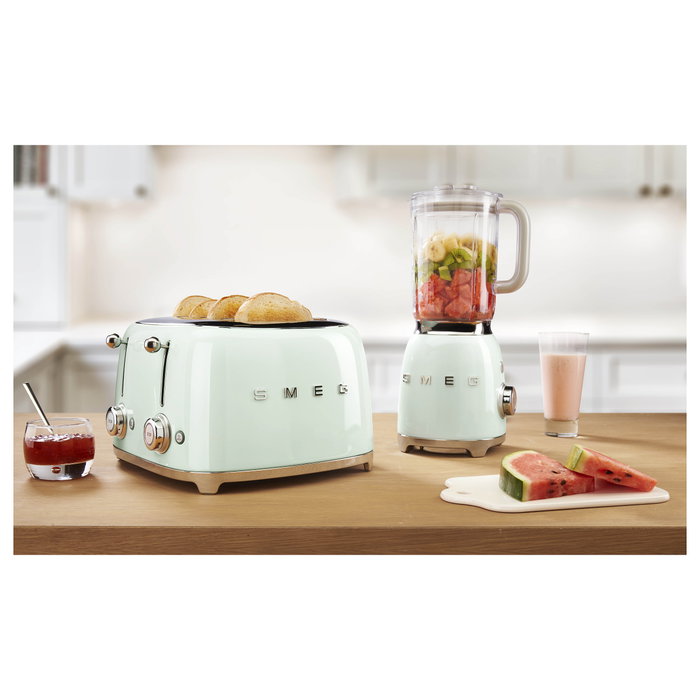 Smeg TSF03PGEU Tostadora 4 Rebanadas Verde Acero Inoxidable 50's Style