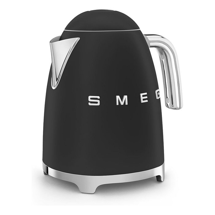 Smeg KLF03BLMEU Hervidor Eléctrico 1.7L 2400W Mate Negro - Acero Inoxidable con Filtro Antical, Apagado Automático y Base Giratoria 360°