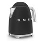 Smeg KLF03BLMEU Hervidor Eléctrico 1.7L 2400W Mate Negro - Acero Inoxidable con Filtro Antical, Apagado Automático y Base Giratoria 360°