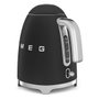 Smeg KLF03BLMEU Hervidor Eléctrico 1.7L 2400W Mate Negro - Acero Inoxidable con Filtro Antical, Apagado Automático y Base Giratoria 360°